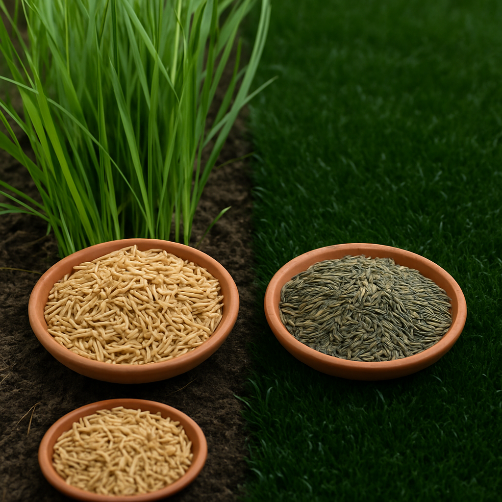 Rye Grass vs Kentucky Bluegrass: What to Know About Growth Habit, Seed Blend, and Darkest Turf