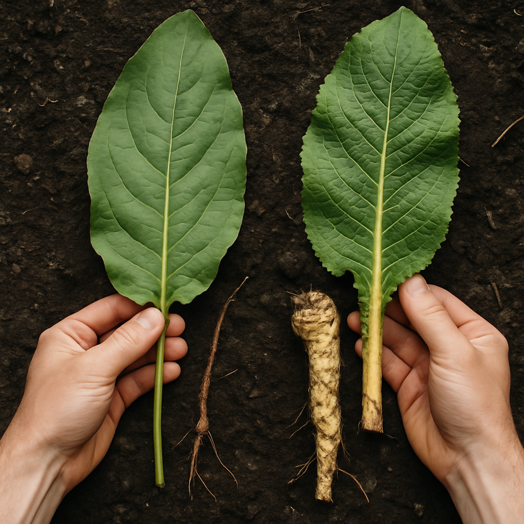 How to Tell the Difference in Dock Leaves vs Horseradish Using Leaf and Root Features