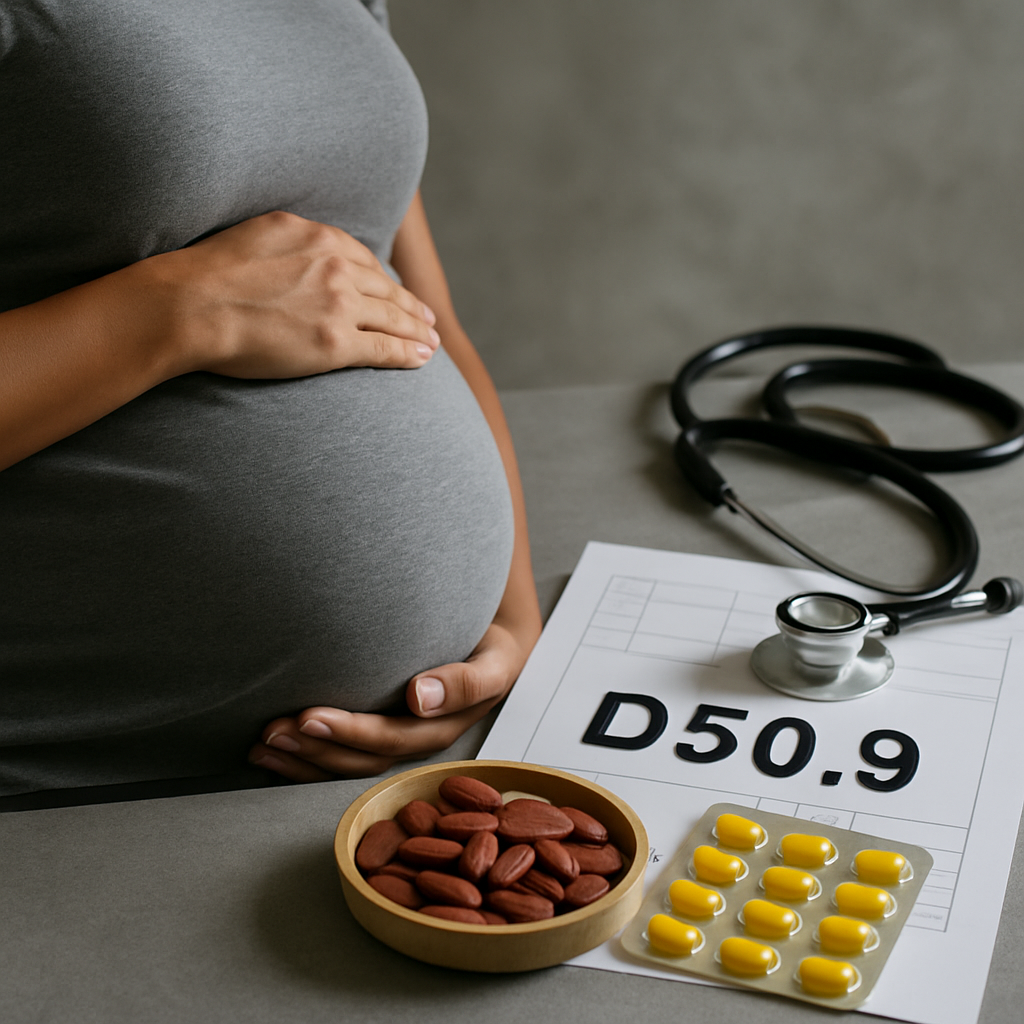What Does the ICD-10 Code for Iron Deficiency Anemia Unspecified Indicate for Vitamin and Mineral Deficiencies in Pregnancy and Childhood?