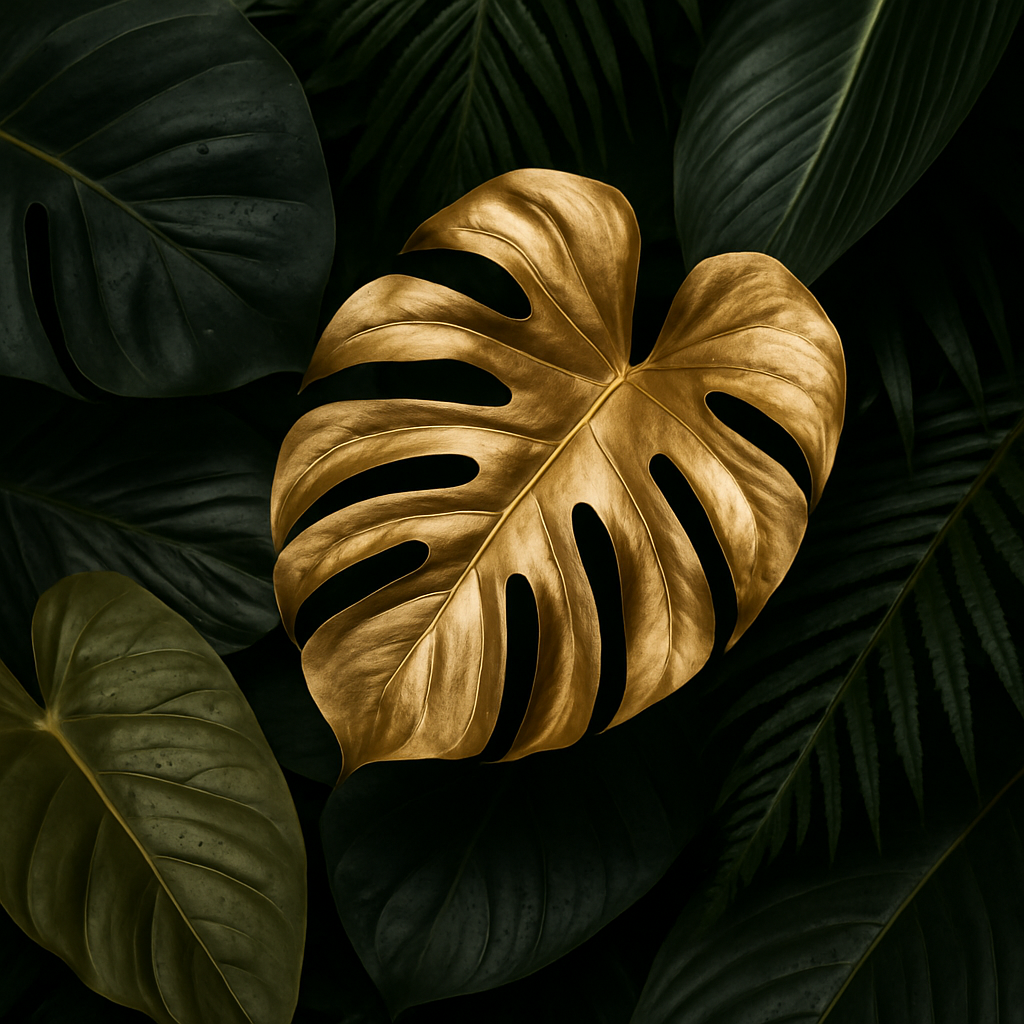 What Are the Different Types of Tropical Leaves in Real Gold, Dark, and Olive Plants?