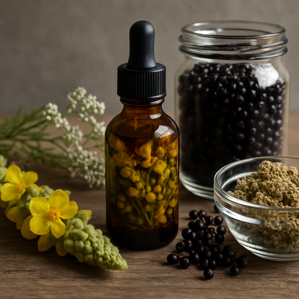 How to Make a Mullein Tincture Recipe for Black Elderberry and Yarrow Wellness Support